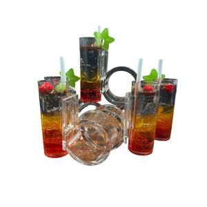 Vintage Acrylic Mixed Cocktail Napkin Rings